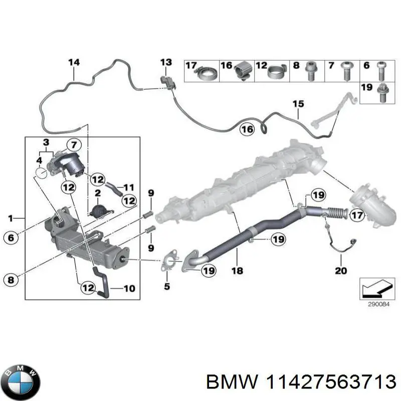 Tubo de drenaje de aceite de turbocompresor 11427563713 BMW