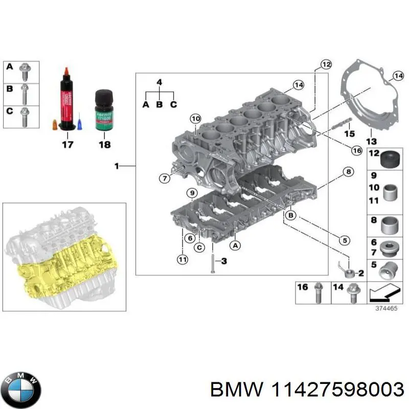 11427598003 BMW filtro de aceite