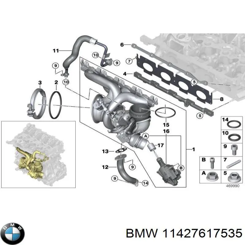 Tubo (Manguera) Para Drenar El Aceite De Una Turbina para BMW X1 (F48)