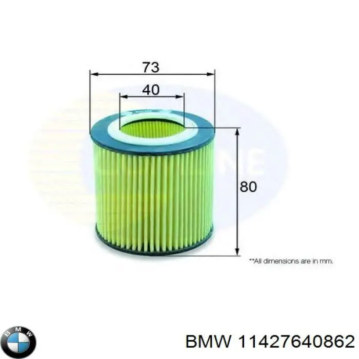 Filtro de aceite 11427640862 BMW