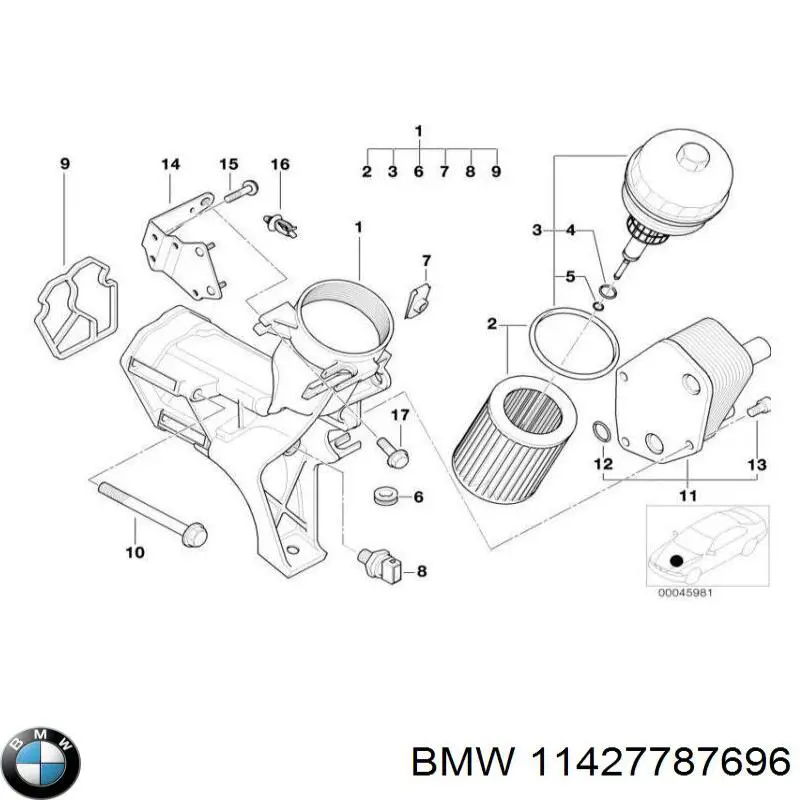Comprar 11427787696 BMW Tapa del filtro de aceite