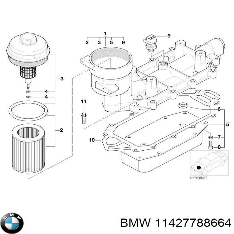 11422354129 BMW filtro de aceite