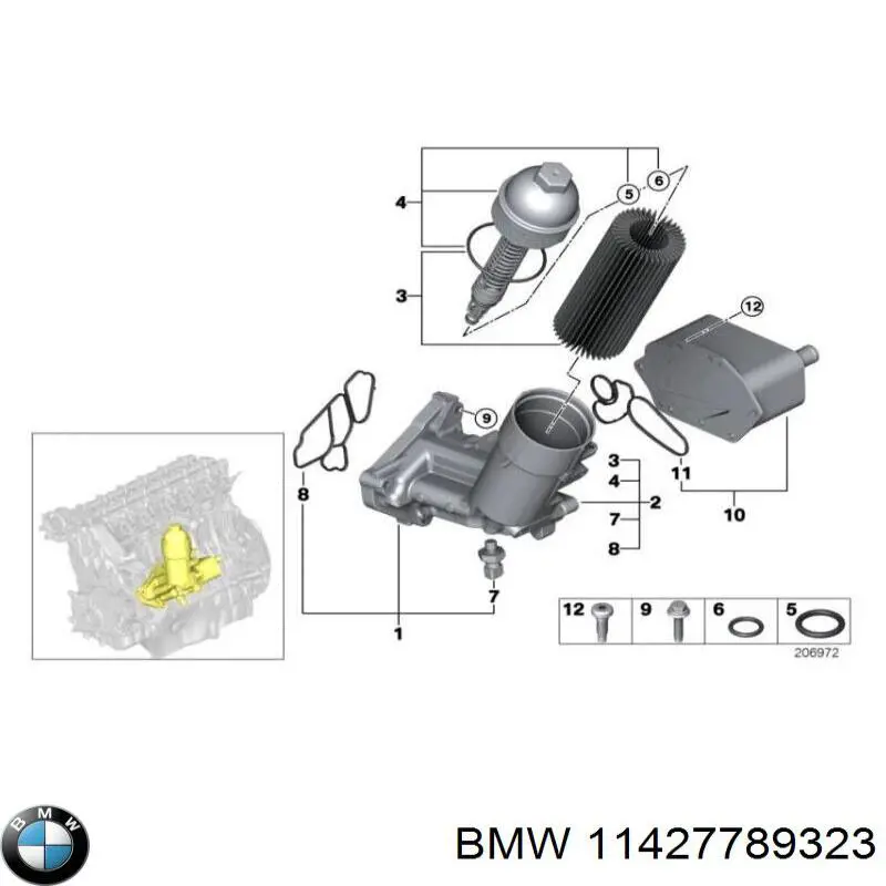 11427789323 BMW Tapa del filtro de aceite