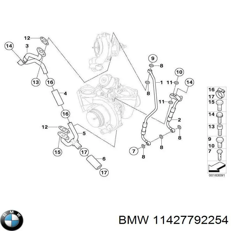 Junta de manguera de drenaje de aceite de turbina BMW 11427792254 precio, desde 4,64 EUR