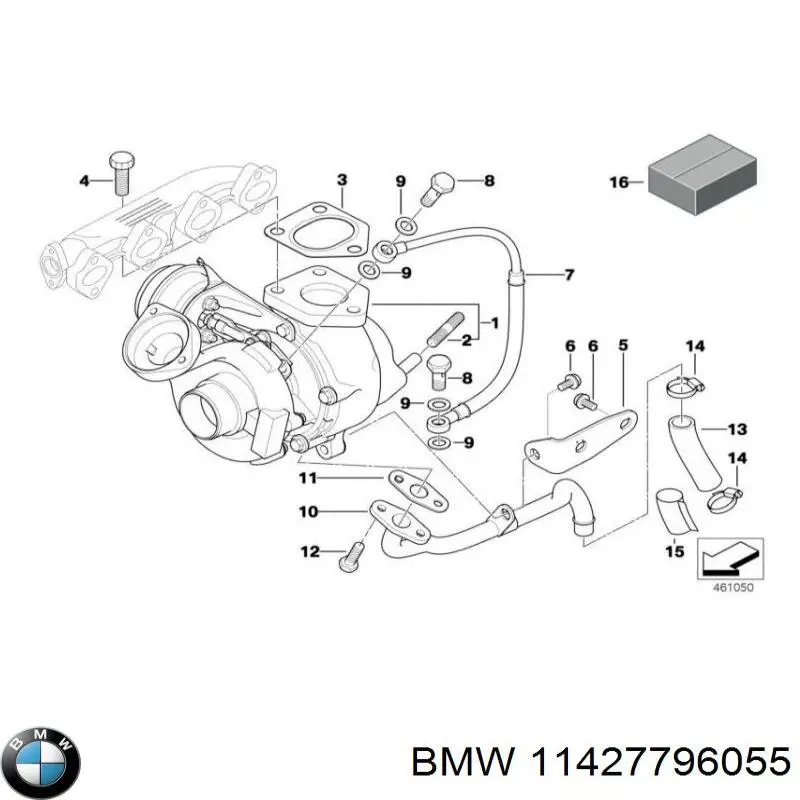 11422246740 BMW conducto aceite, turbocompresor, retorno