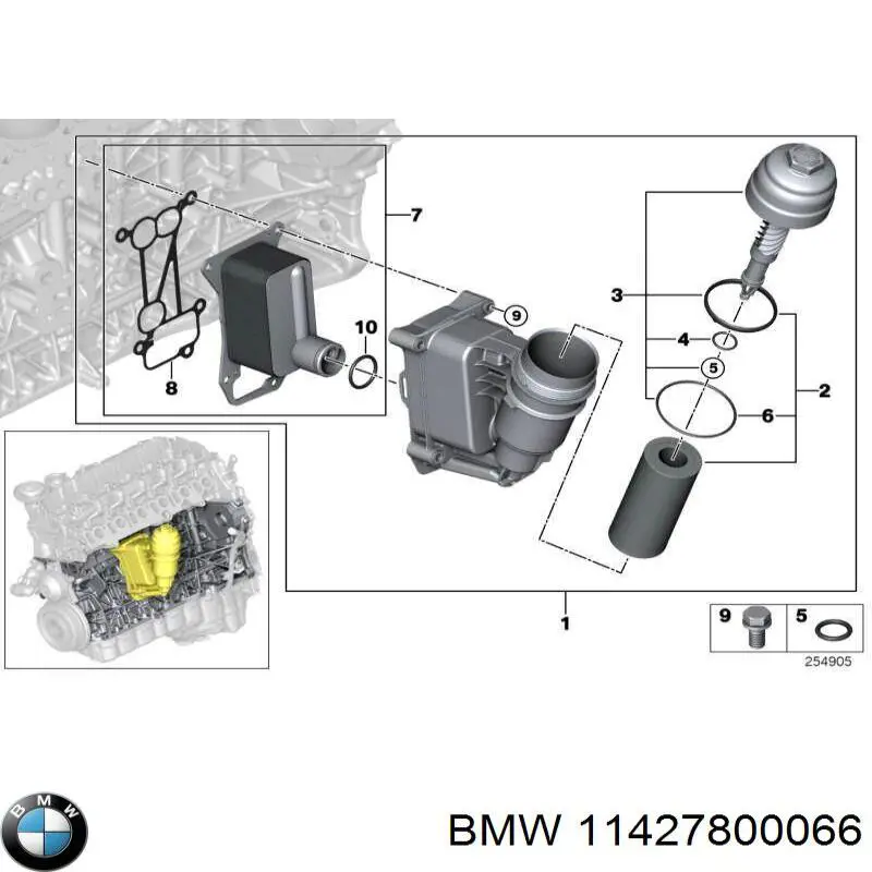 11427800066 BMW caja, filtro de aceite