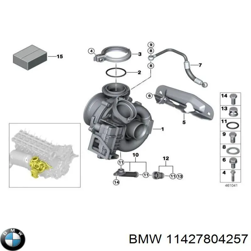 11427804257 BMW tubo de ventilacion del carter (separador de aceite)