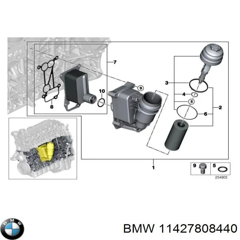 11427808440 BMW tapa de filtro de aceite