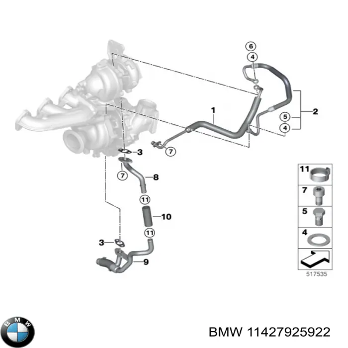 Junta de manguera de drenaje de aceite de turbina BMW 11427925922 precio, desde 7,90 EUR
