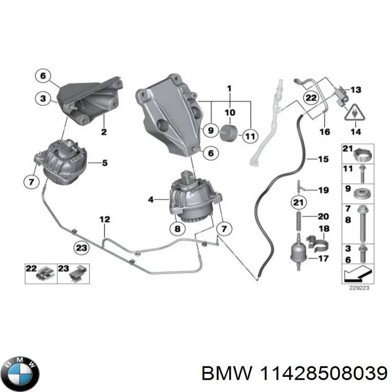 11428508039 BMW tubo de ventilacion del carter (separador de aceite)