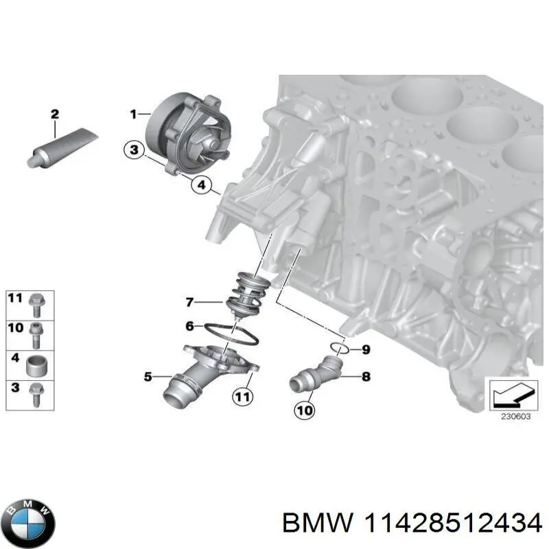 Junta de radiador de aceite BMW 11428512434