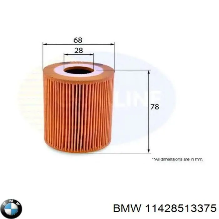 11428513375 BMW filtro de aceite