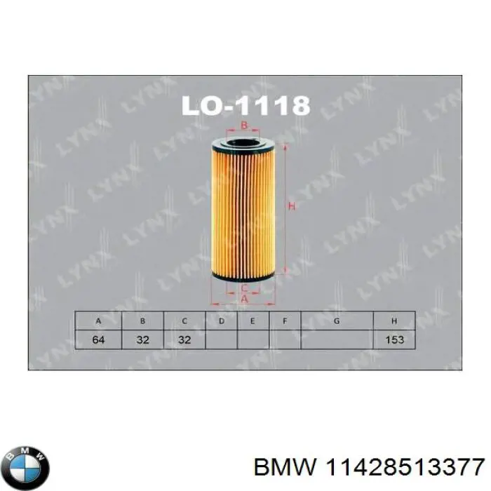 11428513377 BMW Filtro aceite