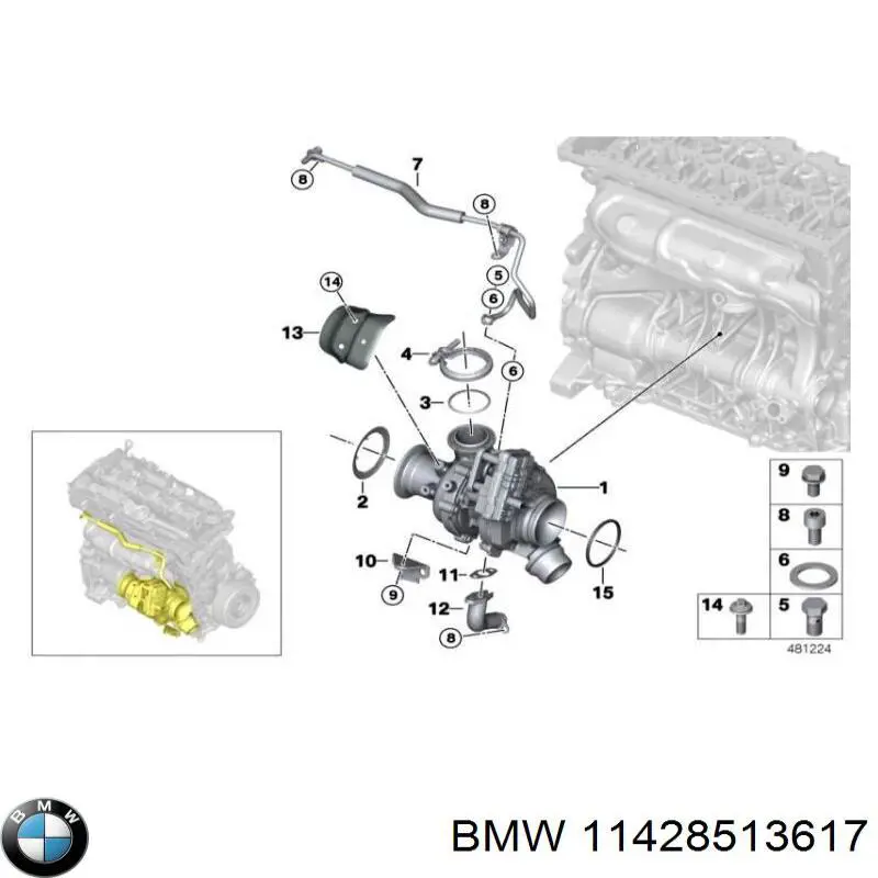 11428513617 BMW tubo (manguera Para Drenar El Aceite De Una Turbina)