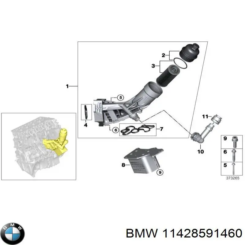 Junta del adaptador del filtro de aceite BMW 11428591460 precio, desde 10,09 EUR