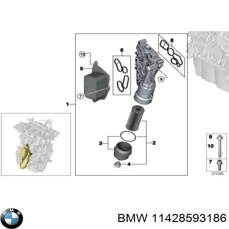 Filtro de aceite 11428593186 BMW