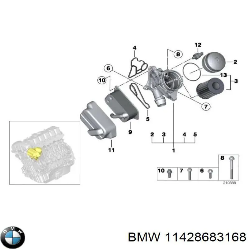 11428683168 BMW junta, tapa de tubo de llenado de aceite