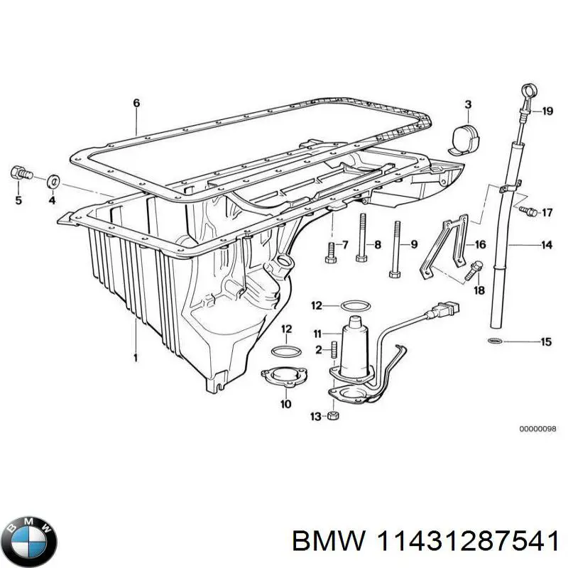 Junta tórica para varilla para BMW 3 (E46)