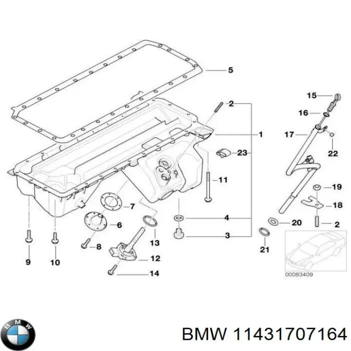 11431707164 BMW junta, tapa de tubo de llenado de aceite