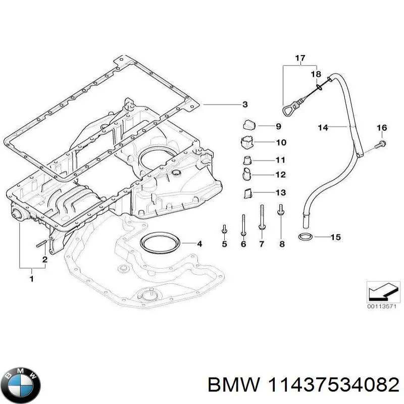 11437534082 BMW varilla del nivel de aceite