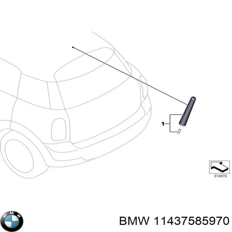 11437585970 BMW varilla del nivel de aceite