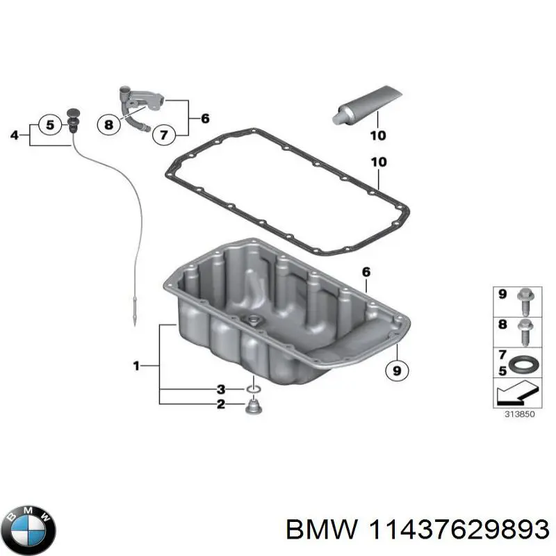 11437629893 BMW junta, tapa de tubo de llenado de aceite