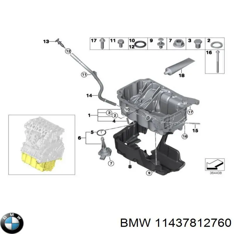 11437812760 BMW varilla del nivel de aceite