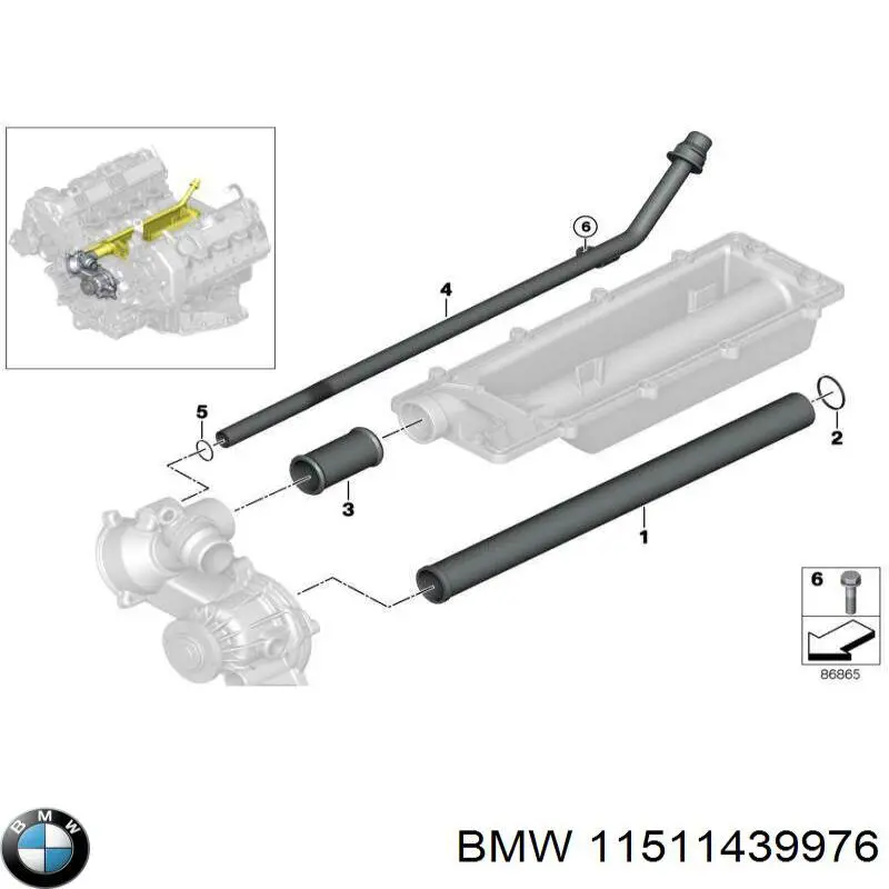 11511439976 BMW conducto refrigerante, bomba de agua, de recepción