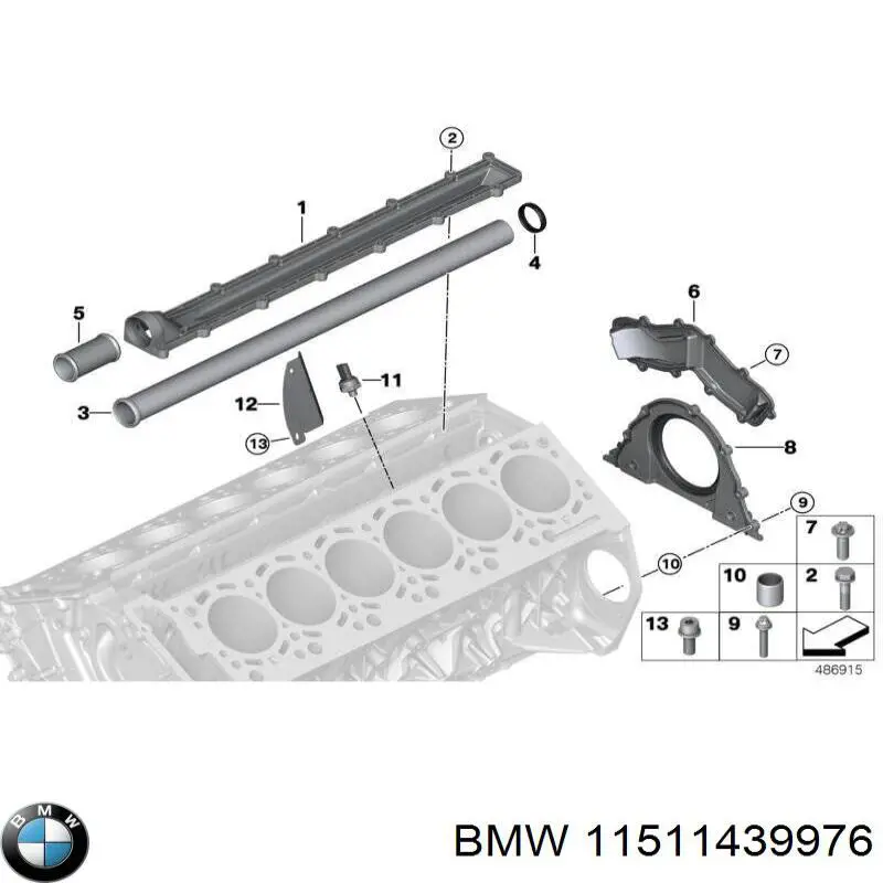 Manguera de admisión de la bomba de agua 11511439976 BMW