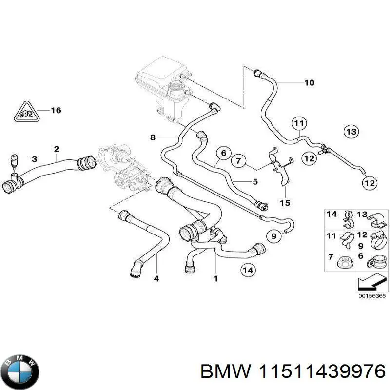 11511439976 BMW Manguera de admisión de la bomba de agua