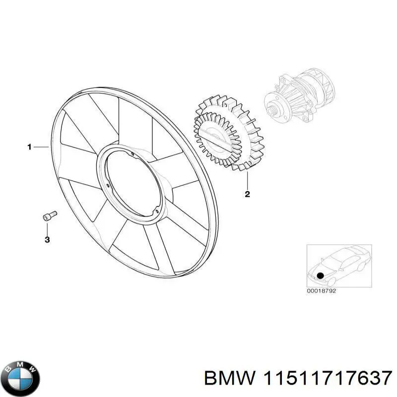 11511717637 BMW polea, bomba de agua