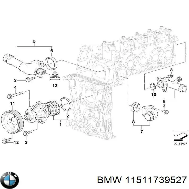 Polea, bomba de agua para BMW 3 (E36)