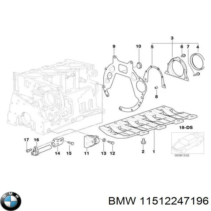 11512247196 BMW junta, adaptador de filtro de aceite