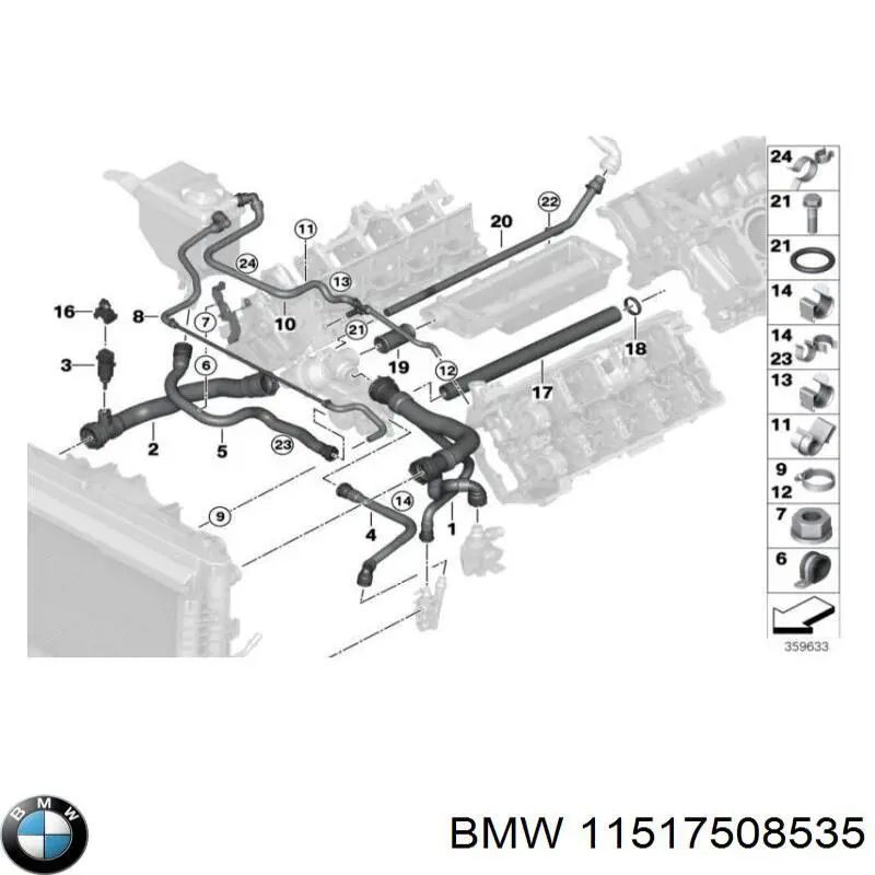 Junta de bomba de agua 11517508535 BMW