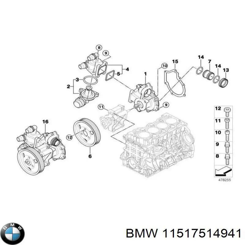 11517514941 BMW Junta de bomba de agua