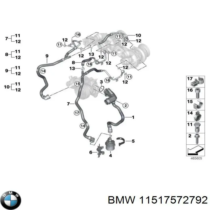 11517572792 BMW junta, tapa de tubo de llenado de aceite