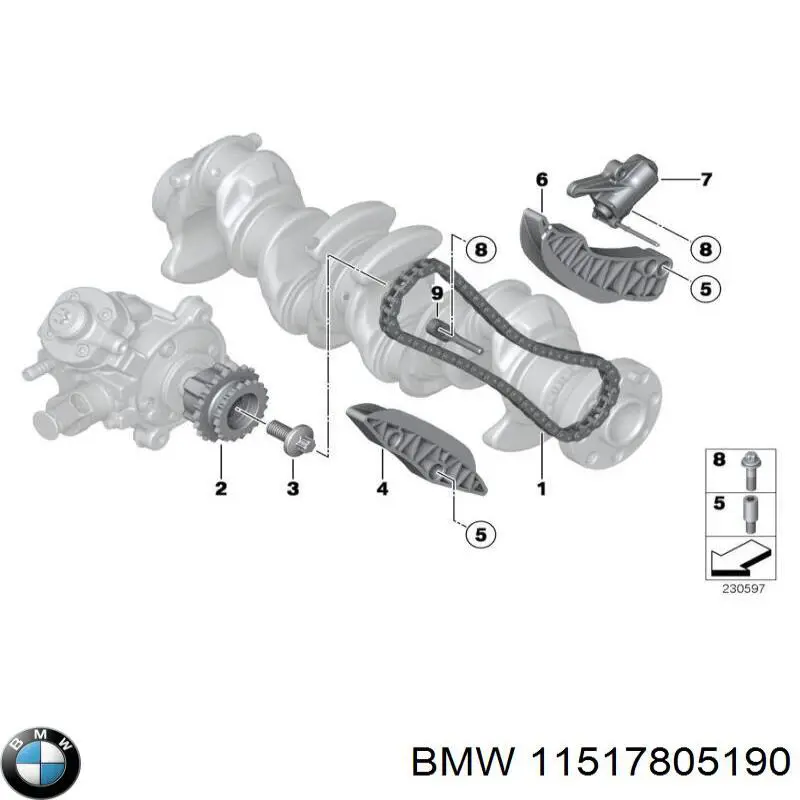 Junta de bomba de agua 11517805190 BMW