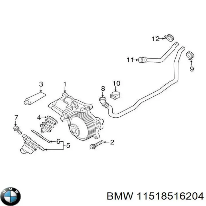 Bomba de agua 11518516204 BMW