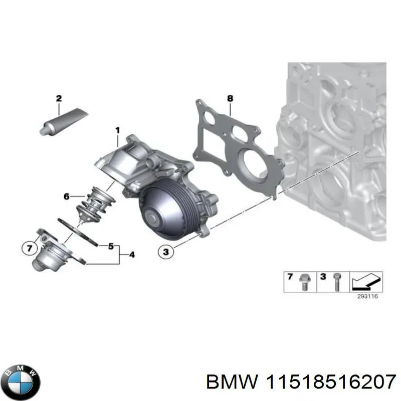 Junta de la carcasa del termostato BMW 11518516207 precio, desde 10,36 EUR