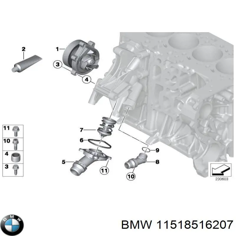 Comprar 11518516207 BMW Junta de la carcasa del termostato