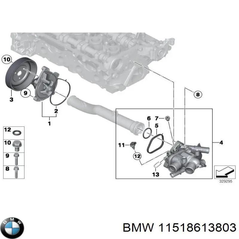 11518613803 BMW juntas de la carcasa de el termostato