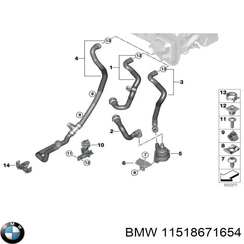 Comprar 11518671654 BMW Bomba de agua eléctrica auxiliar