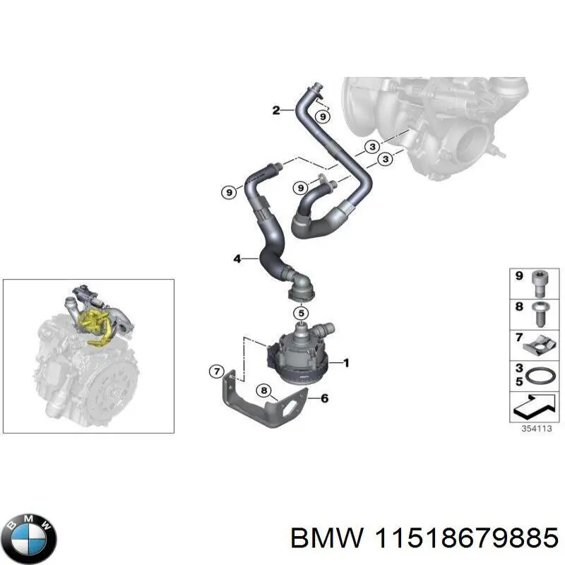 Comprar 11518679885 BMW Bomba de agua eléctrica auxiliar