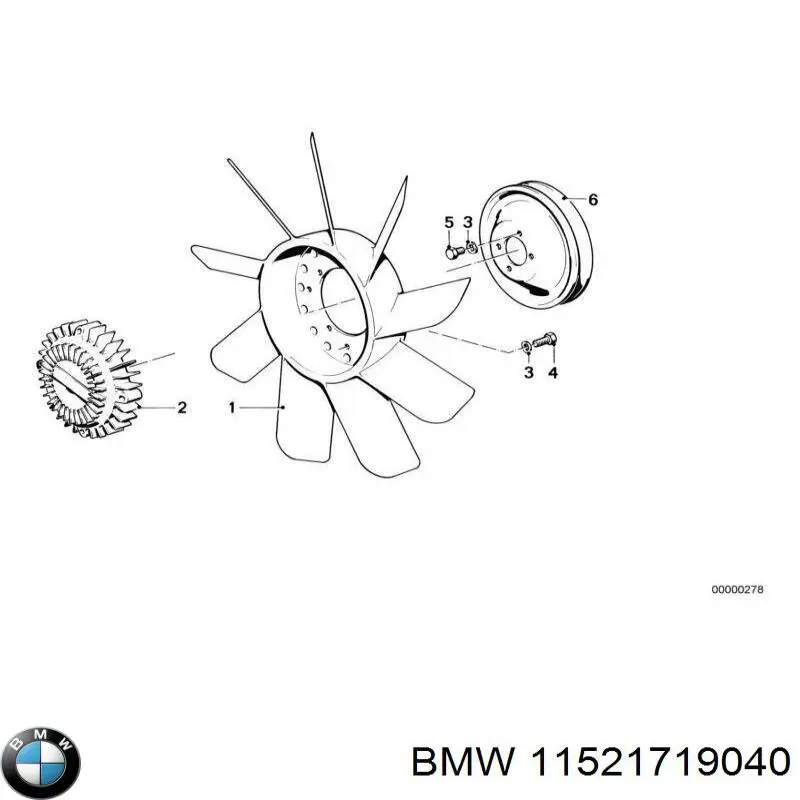 11521719040 BMW Ventilador del radiador