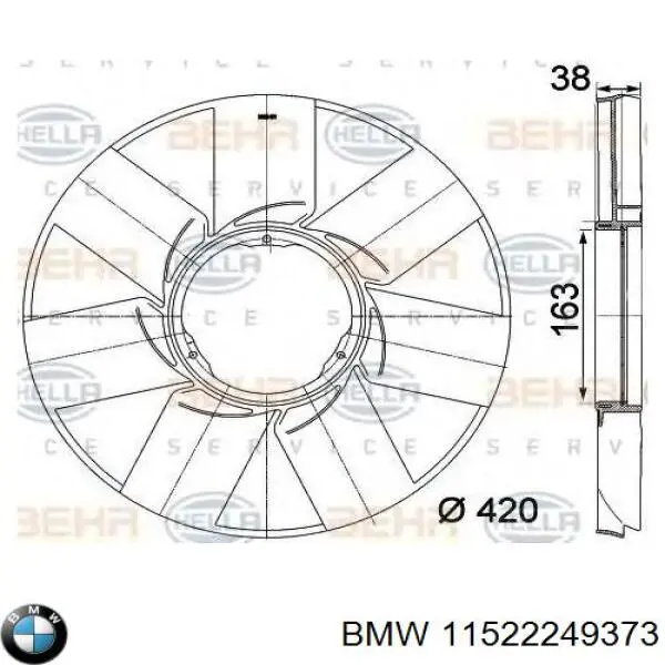11522249373 BMW rodete ventilador, refrigeración de motor