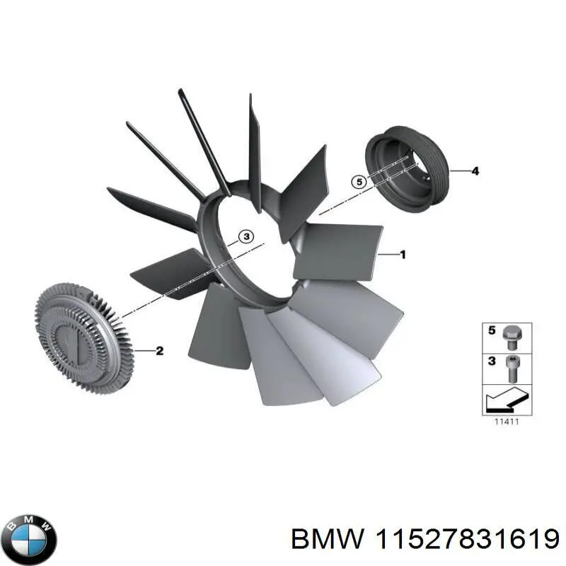 11527831619 BMW embrague, ventilador del radiador