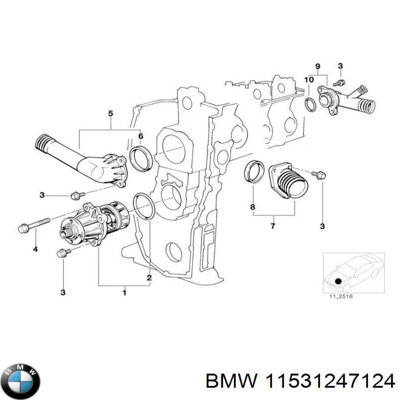 Junta de brida del sistema de refrigeración BMW 11531247124 precio, desde 10,95 EUR
