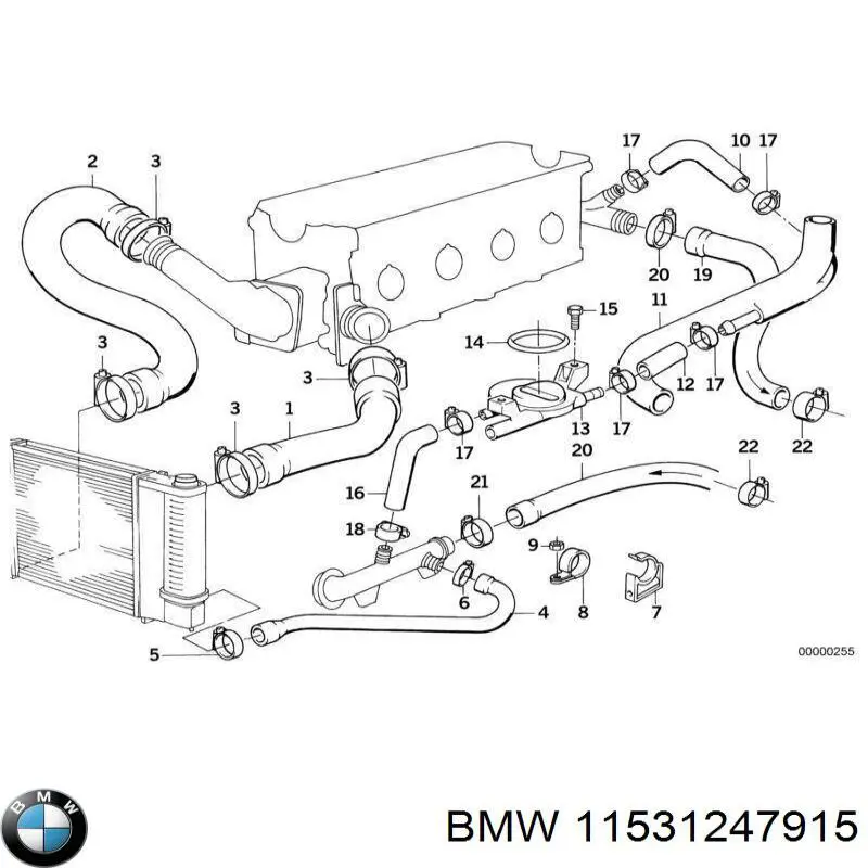 Comprar 11531247915 BMW Manguera de agua refrigerante
