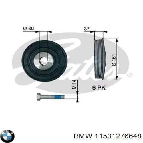 11531276648 BMW manguera (conducto del sistema de refrigeración)