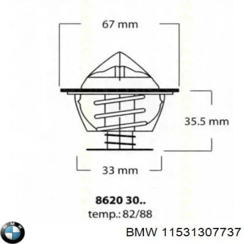 11531307737 BMW termostato, refrigerante